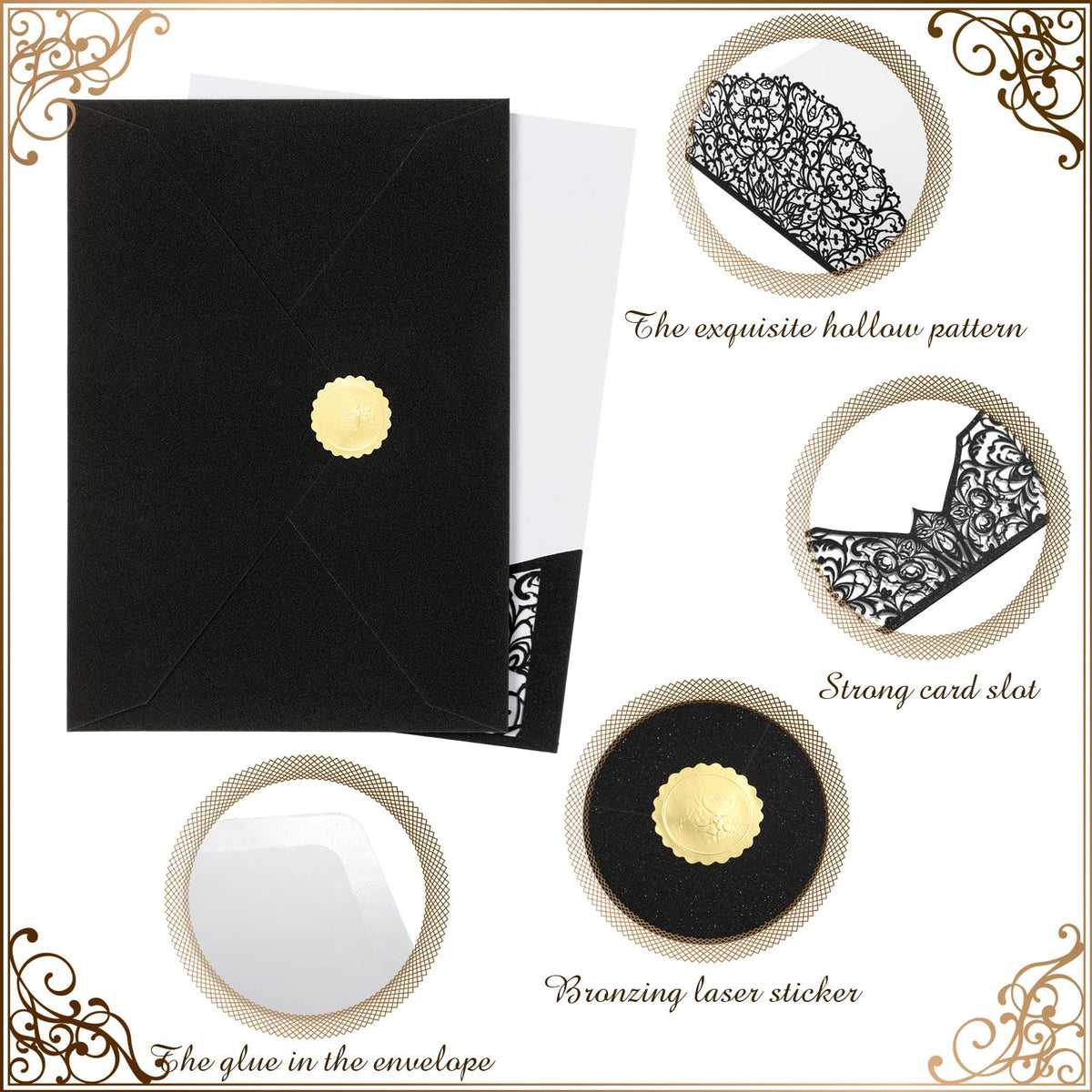 Laser Cut Wedding Invitations 100 Sets 5 x 7 Inch Cards