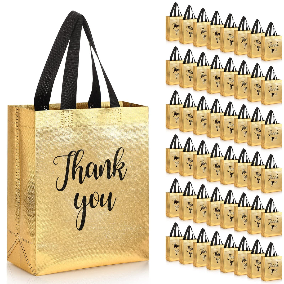 Glossy Thank You Gift Bags with Handles for Party Favors