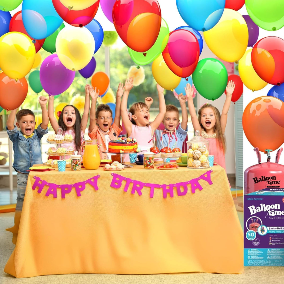 Disposable Helium Tank Kit for 50 Latex Balloons