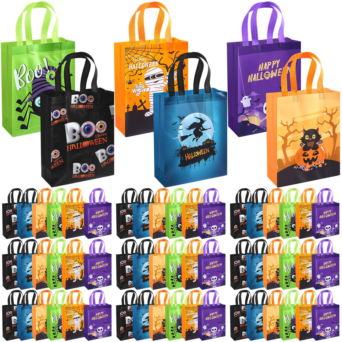 Reusable Non Woven Gift Tote Bags 60 Pack with Handles