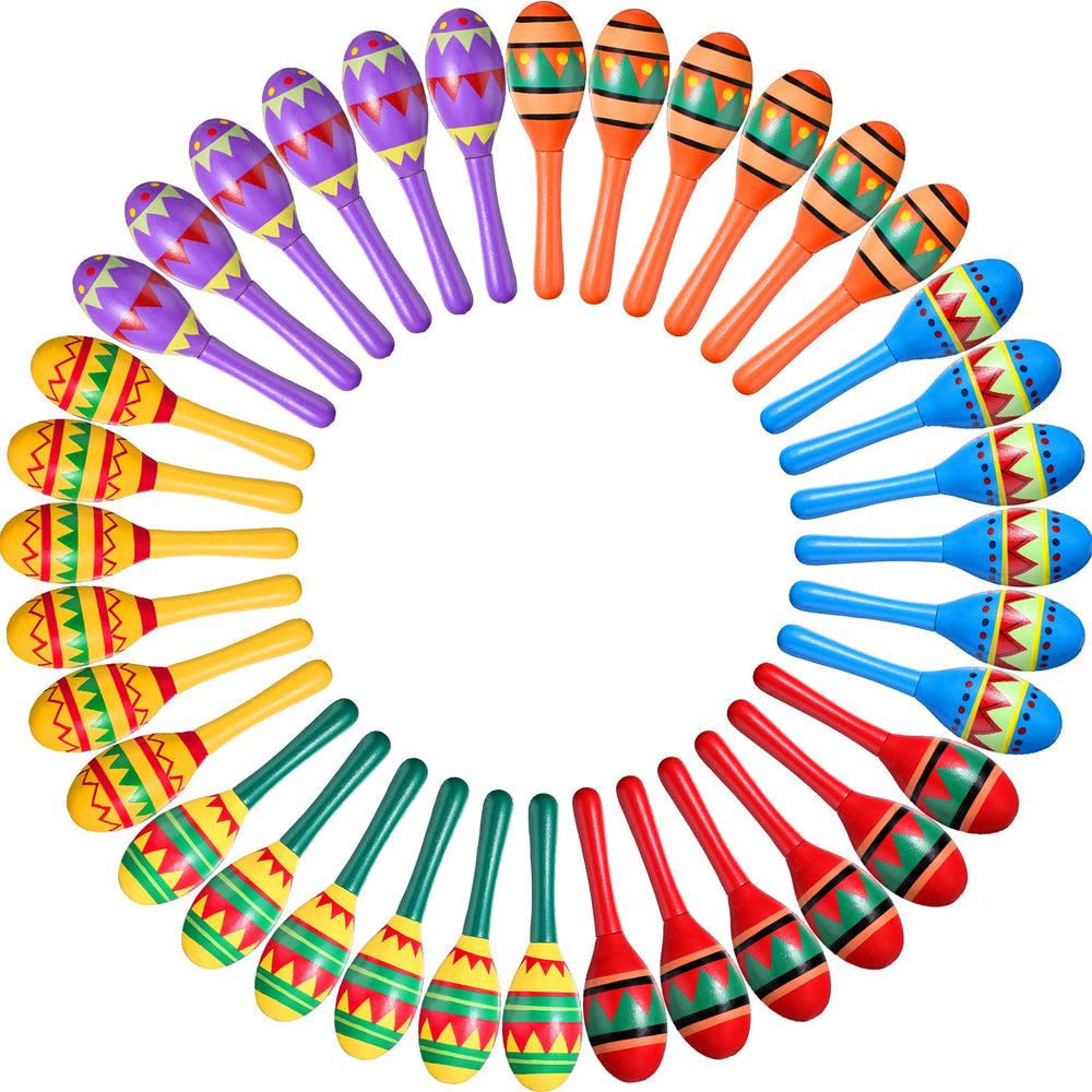 Mini Wooden Maracas for Mexican Fiesta Party Favors