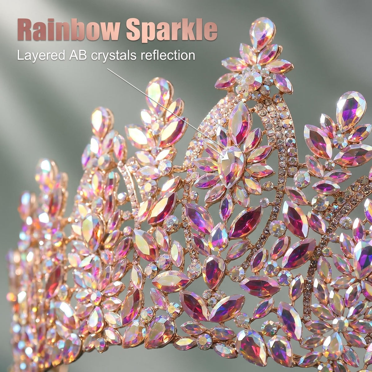 Crystal Quinceanera Crown Royal Queen Tiara for Women