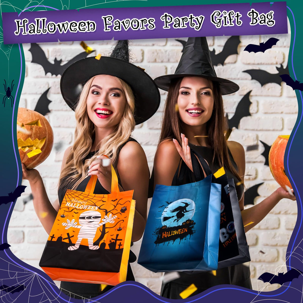Reusable Non Woven Gift Tote Bags 60 Pack with Handles