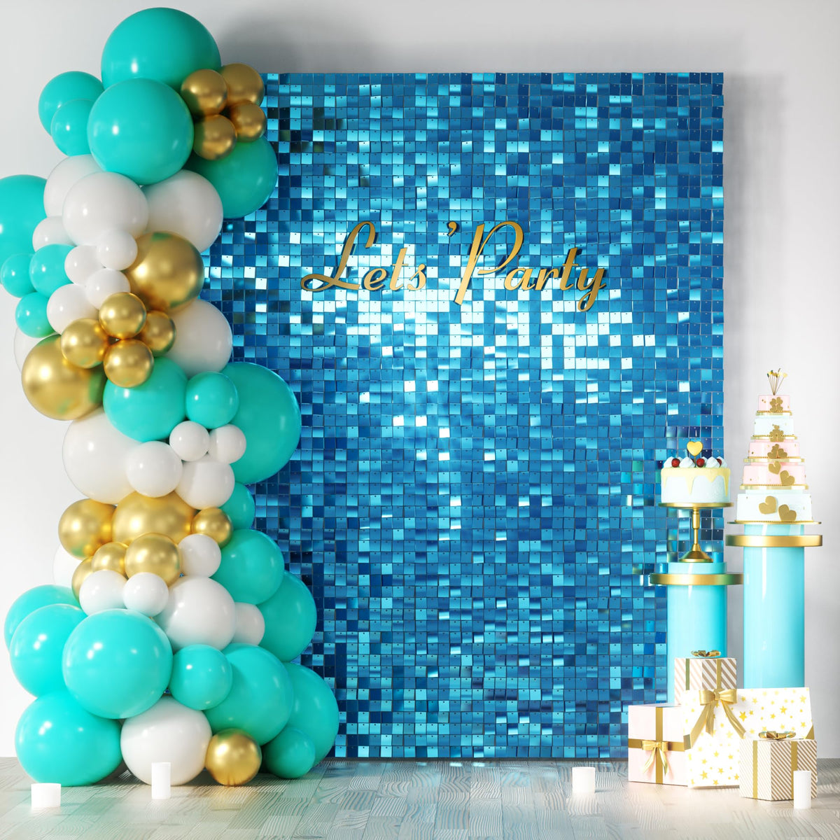 Square Sequin Shimmer Wall Backdrop for Party Photo Decor