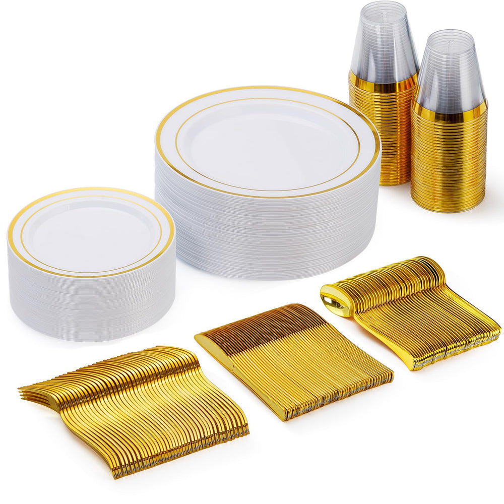Disposable Plastic Dinnerware Set for Parties and Events