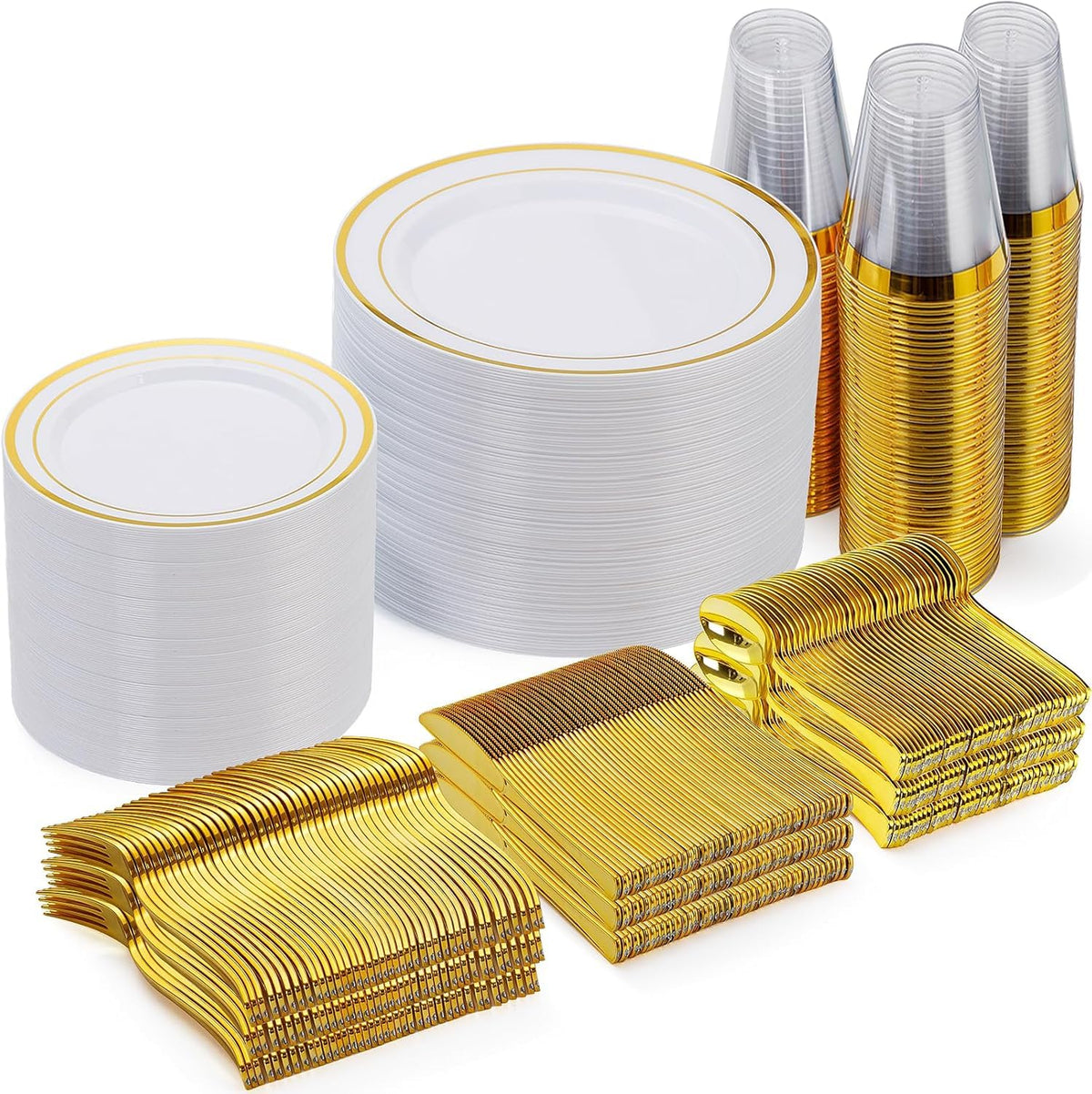Disposable Plastic Dinnerware Set for Parties and Events