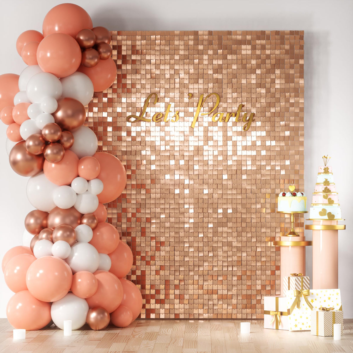 Square Sequin Shimmer Wall Backdrop for Party Photo Decor