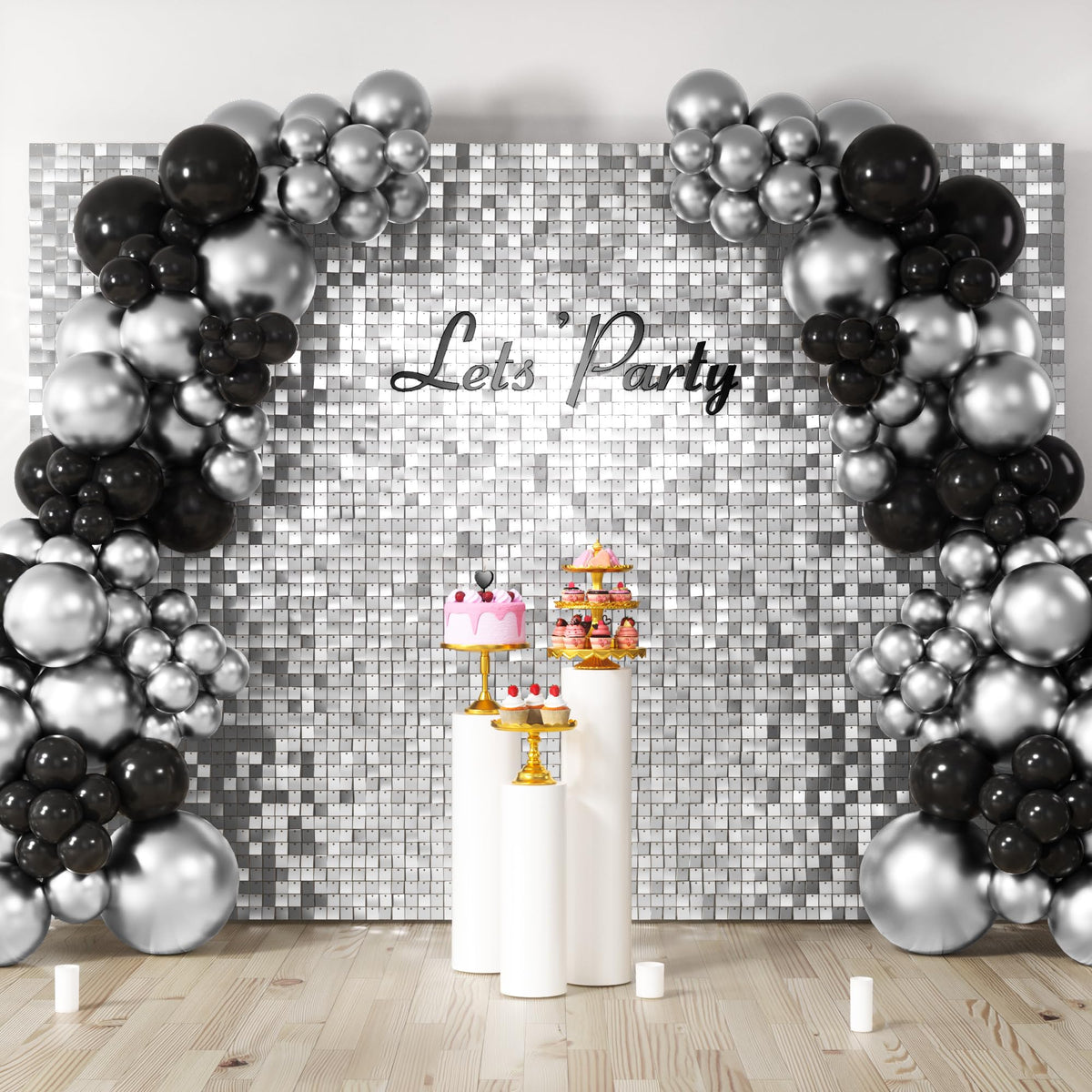 Square Sequin Shimmer Wall Backdrop for Party Photo Decor