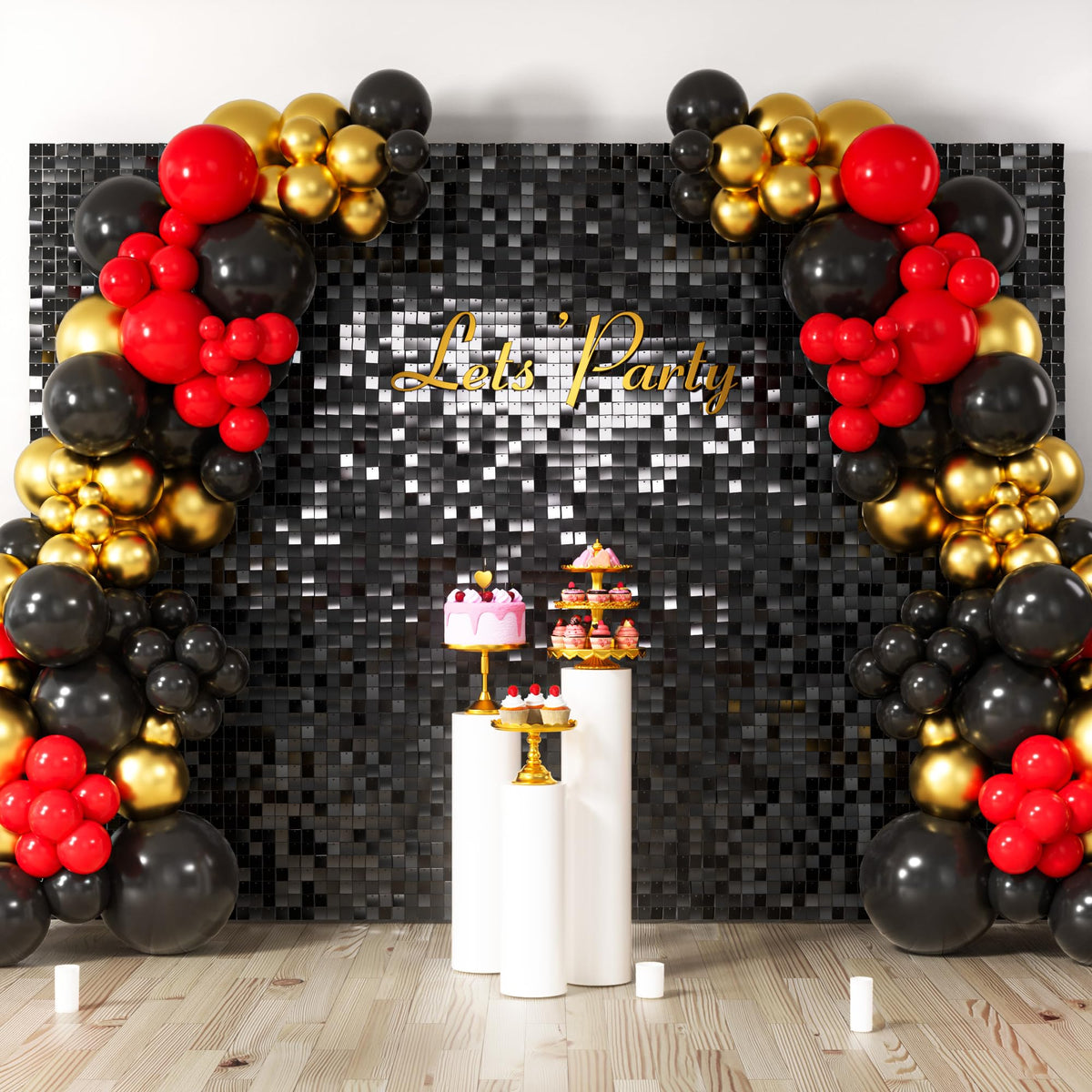 Square Sequin Shimmer Wall Backdrop for Party Photo Decor