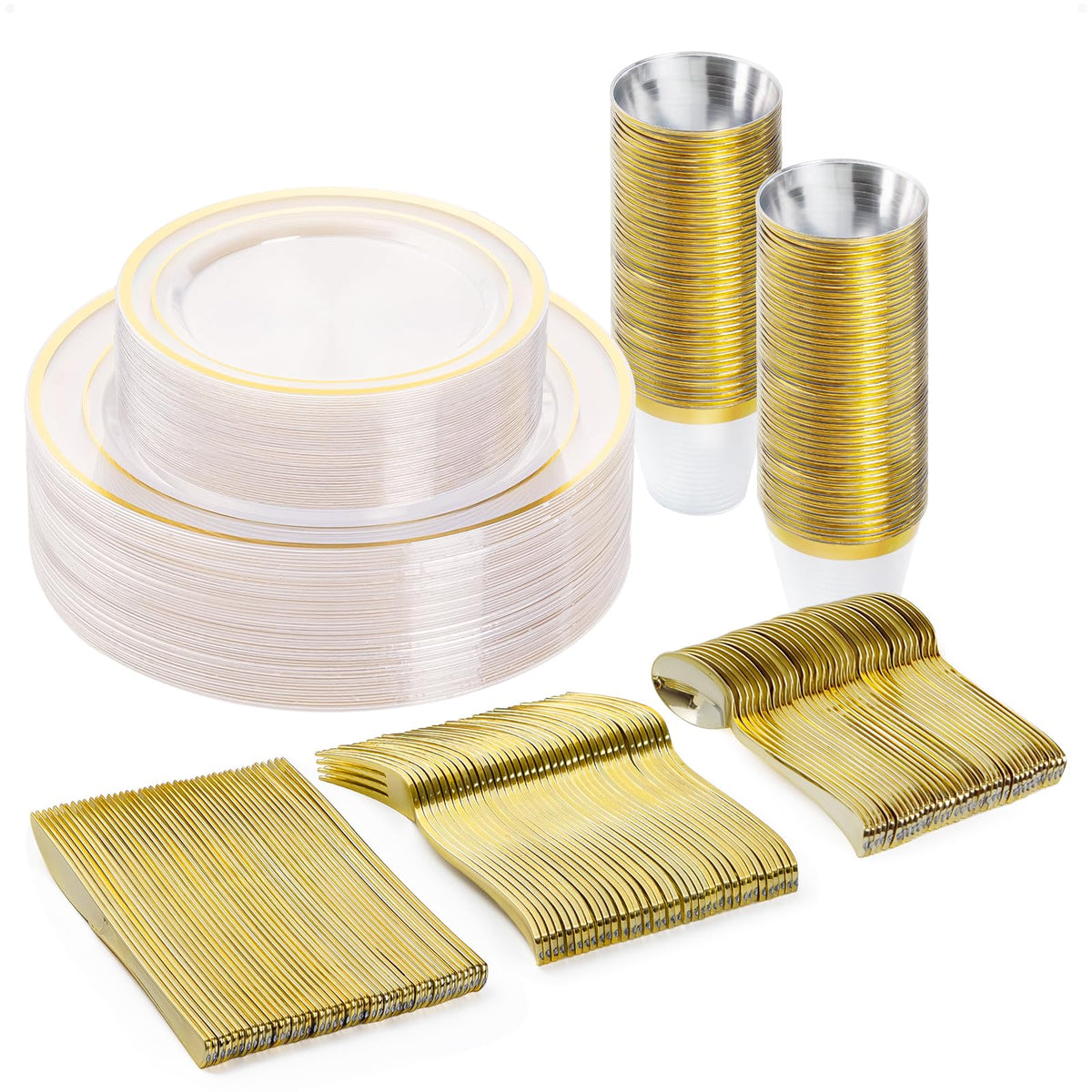 Disposable Dinnerware Set for Parties Weddings and Events