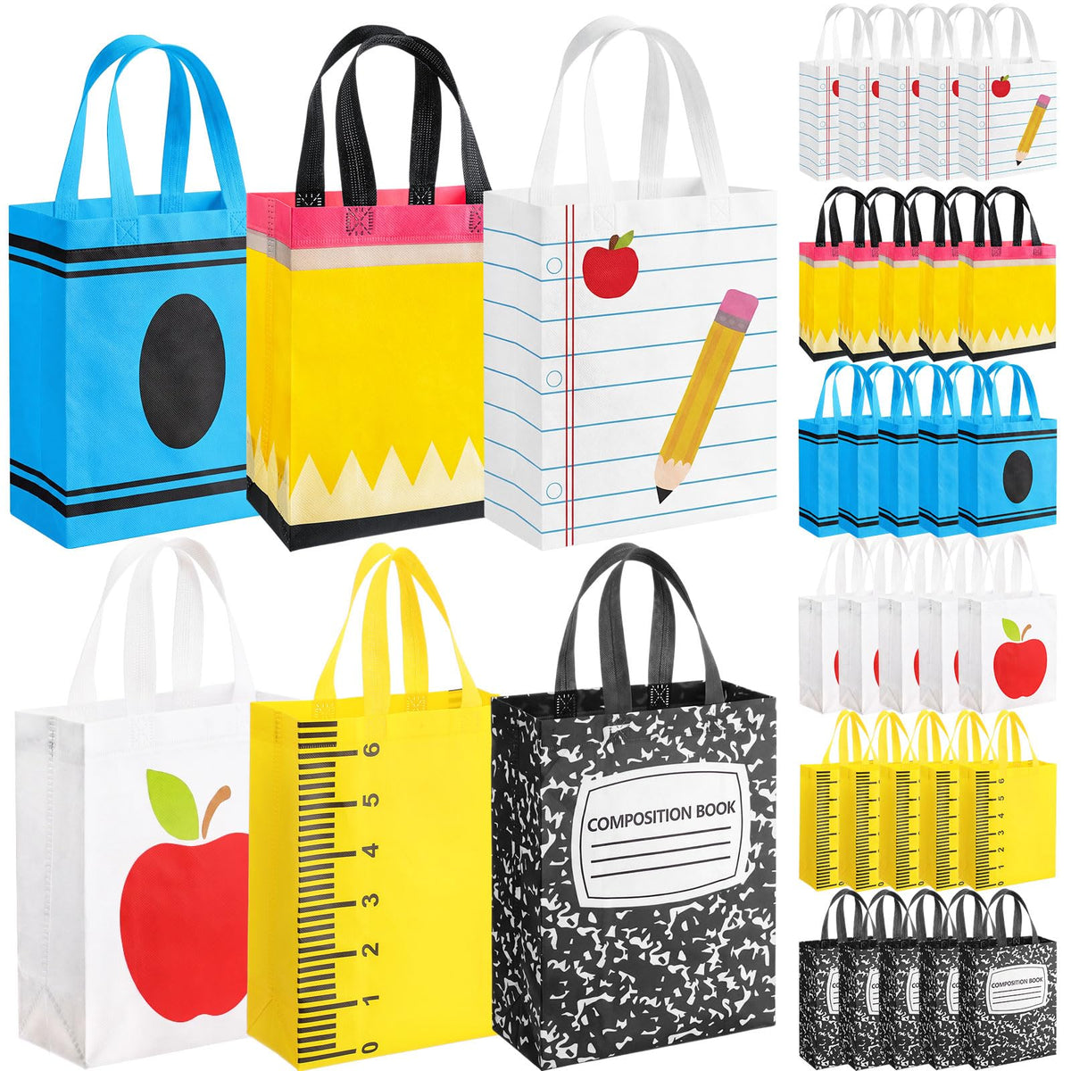 Reusable Non Woven Gift Tote Bags 60 Pack with Handles