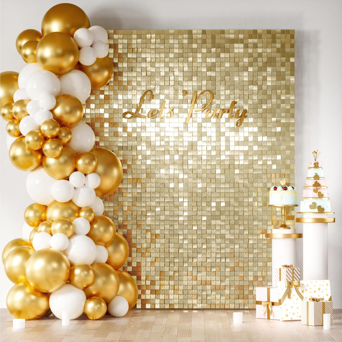 Square Sequin Shimmer Wall Backdrop for Party Photo Decor