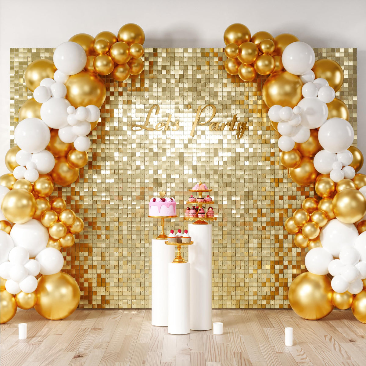 Square Sequin Shimmer Wall Backdrop for Party Photo Decor