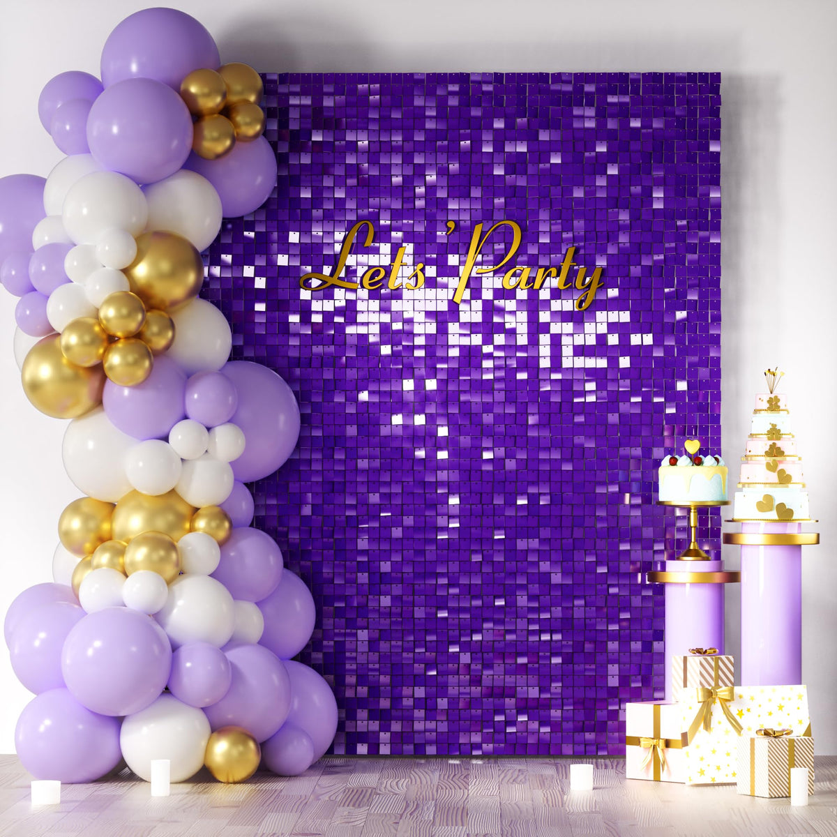 Square Sequin Shimmer Wall Backdrop for Party Photo Decor