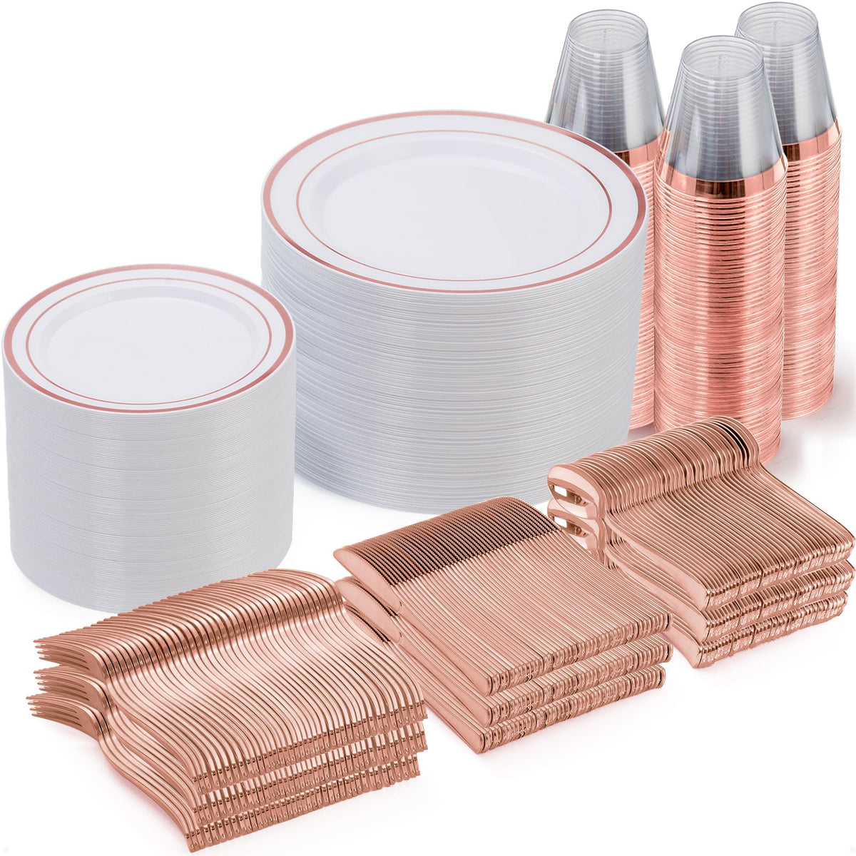 Disposable Plastic Dinnerware Set for Parties and Events