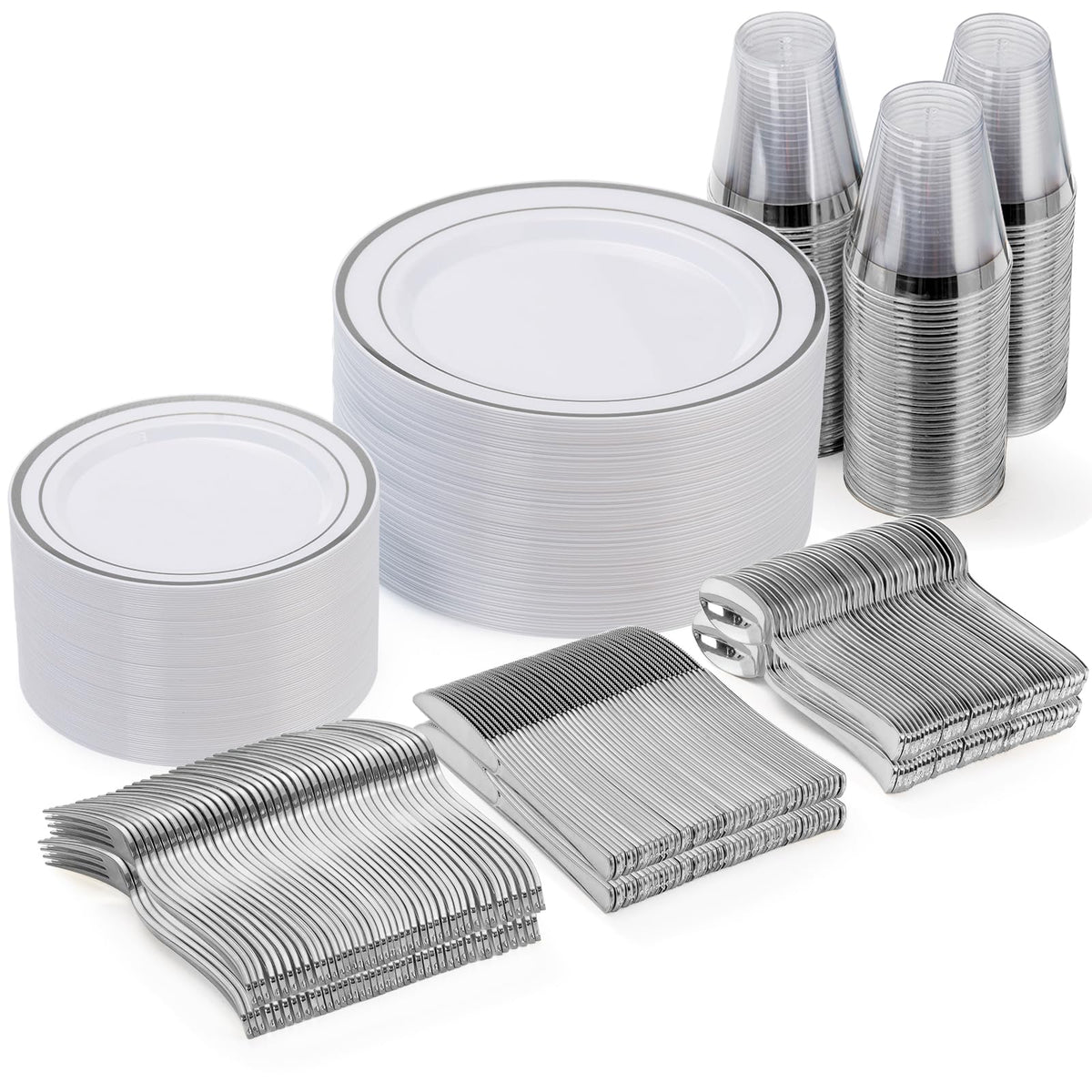 Disposable Plastic Dinnerware Set for Parties and Events
