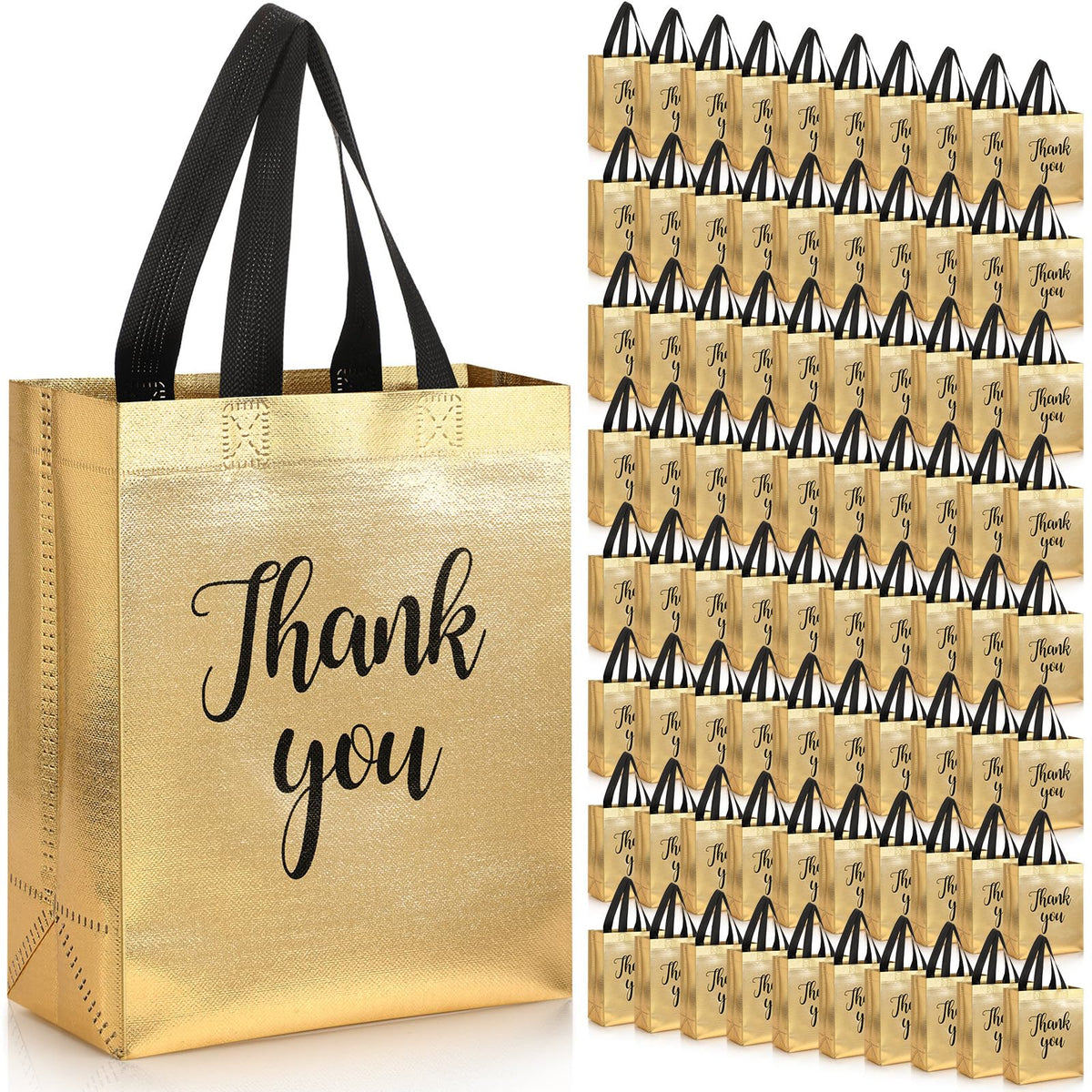 Glossy Thank You Gift Bags with Handles for Party Favors