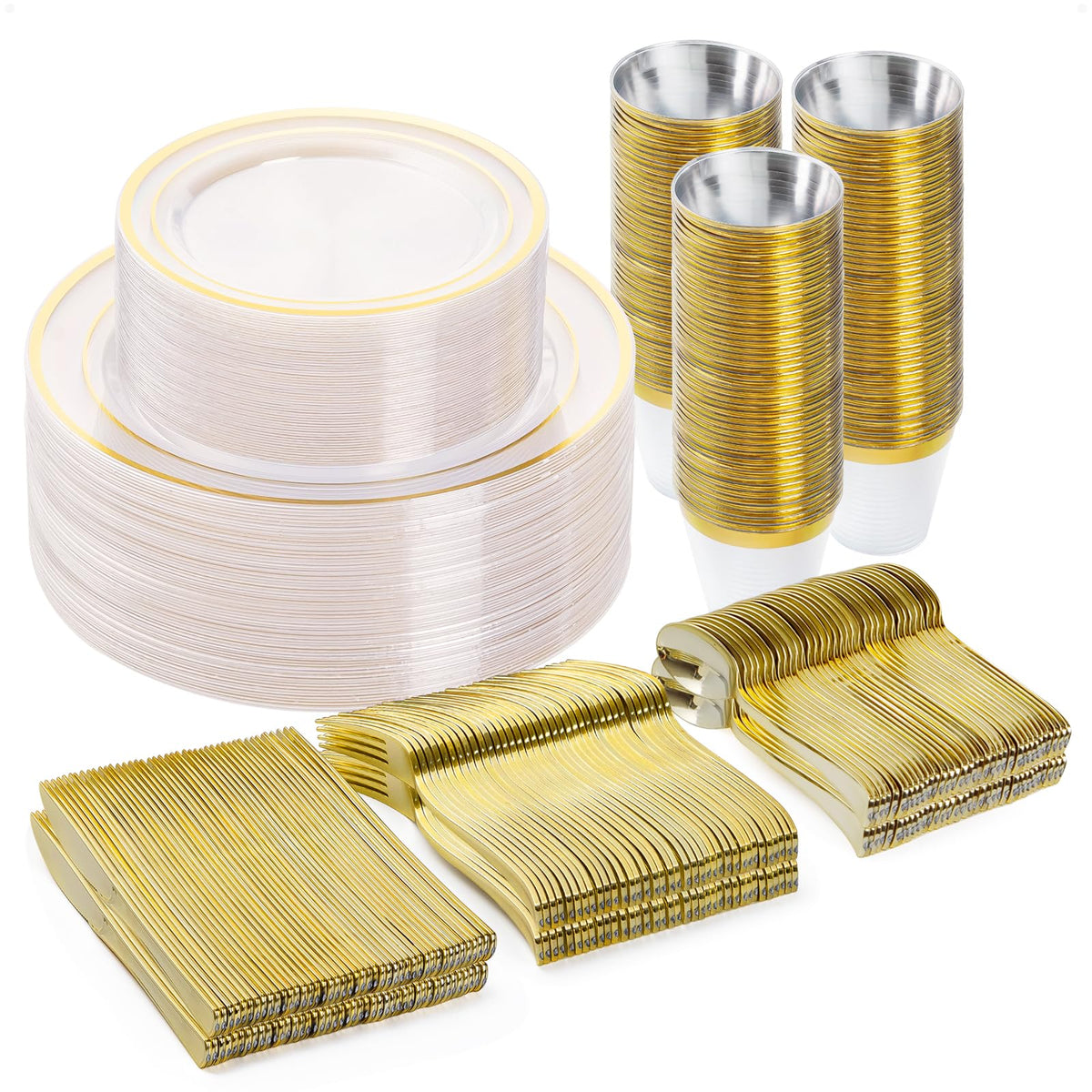 Disposable Dinnerware Set for Parties Weddings and Events