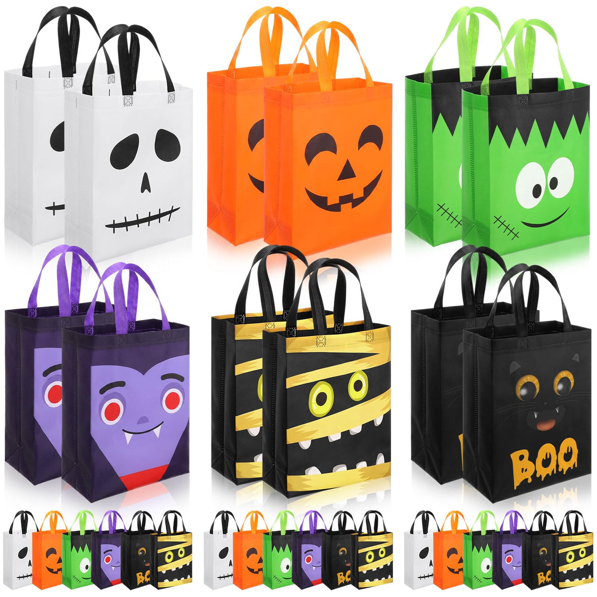 Reusable Non Woven Gift Tote Bags 60 Pack with Handles