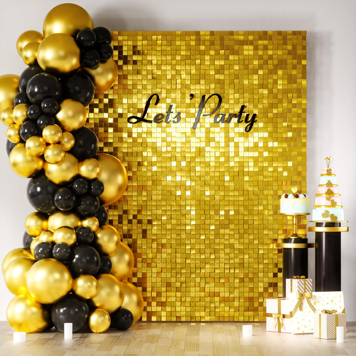 Square Sequin Shimmer Wall Backdrop for Party Photo Decor