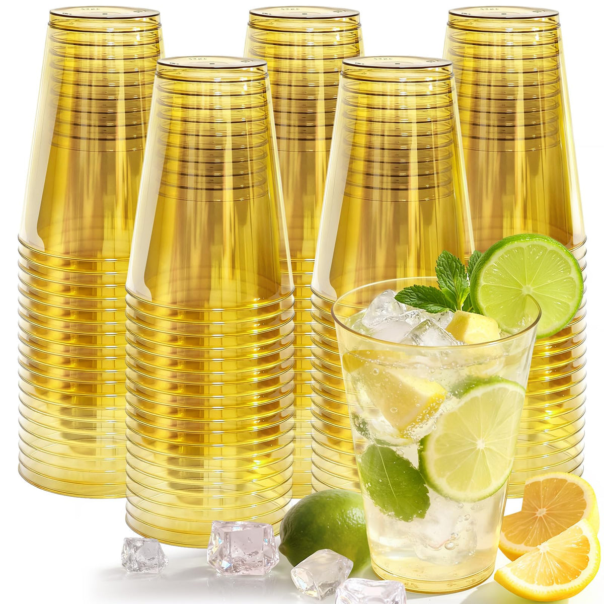 Clear Disposable Plastic Cups 12 oz for Parties and Events