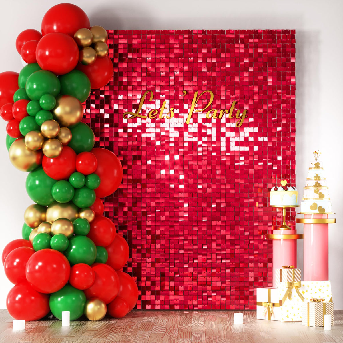 Square Sequin Shimmer Wall Backdrop for Party Photo Decor