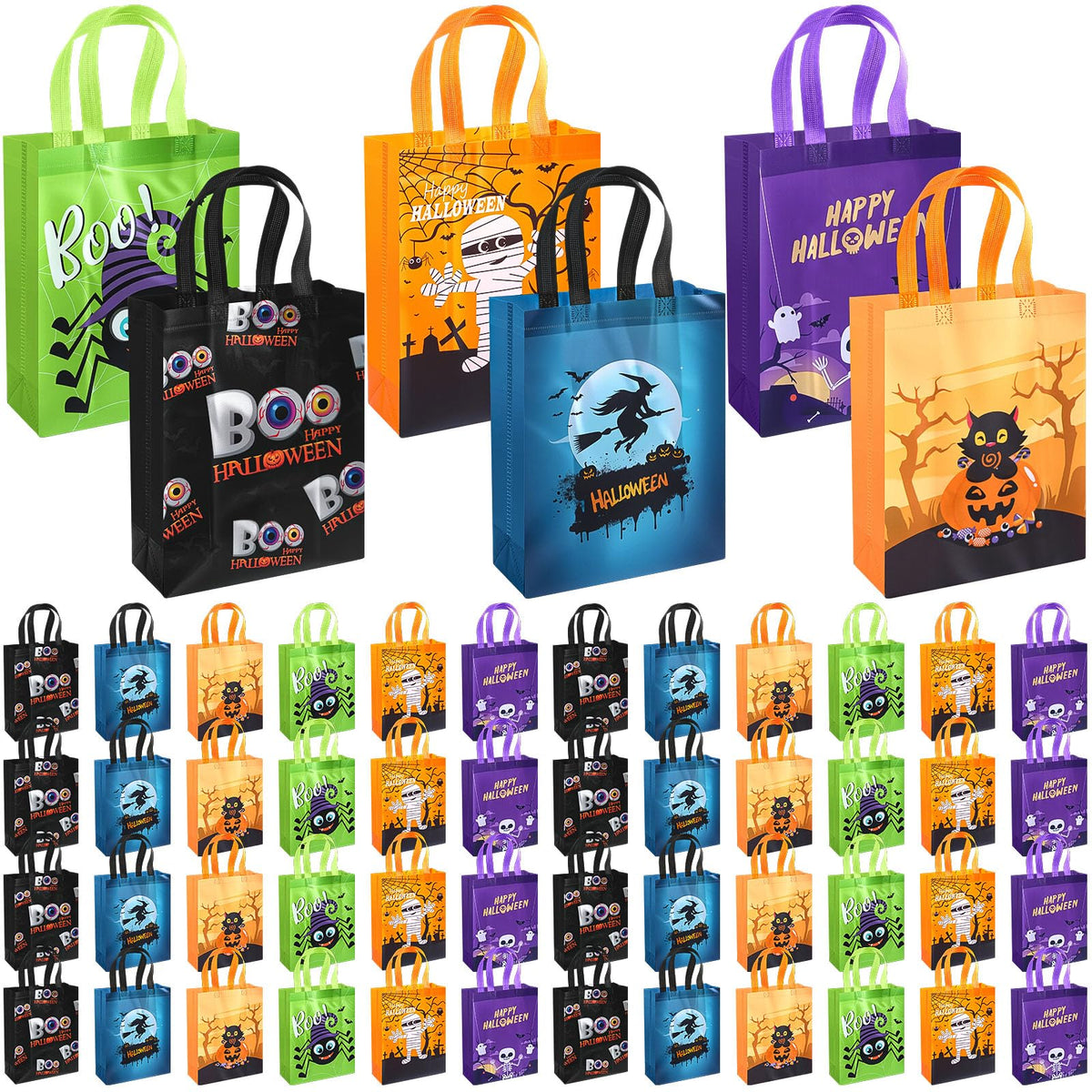 Reusable Non Woven Gift Tote Bags 60 Pack with Handles