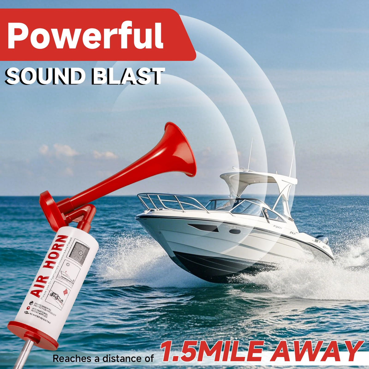 Handheld Air Horn Loud Noise Maker for Boats and Sports Events