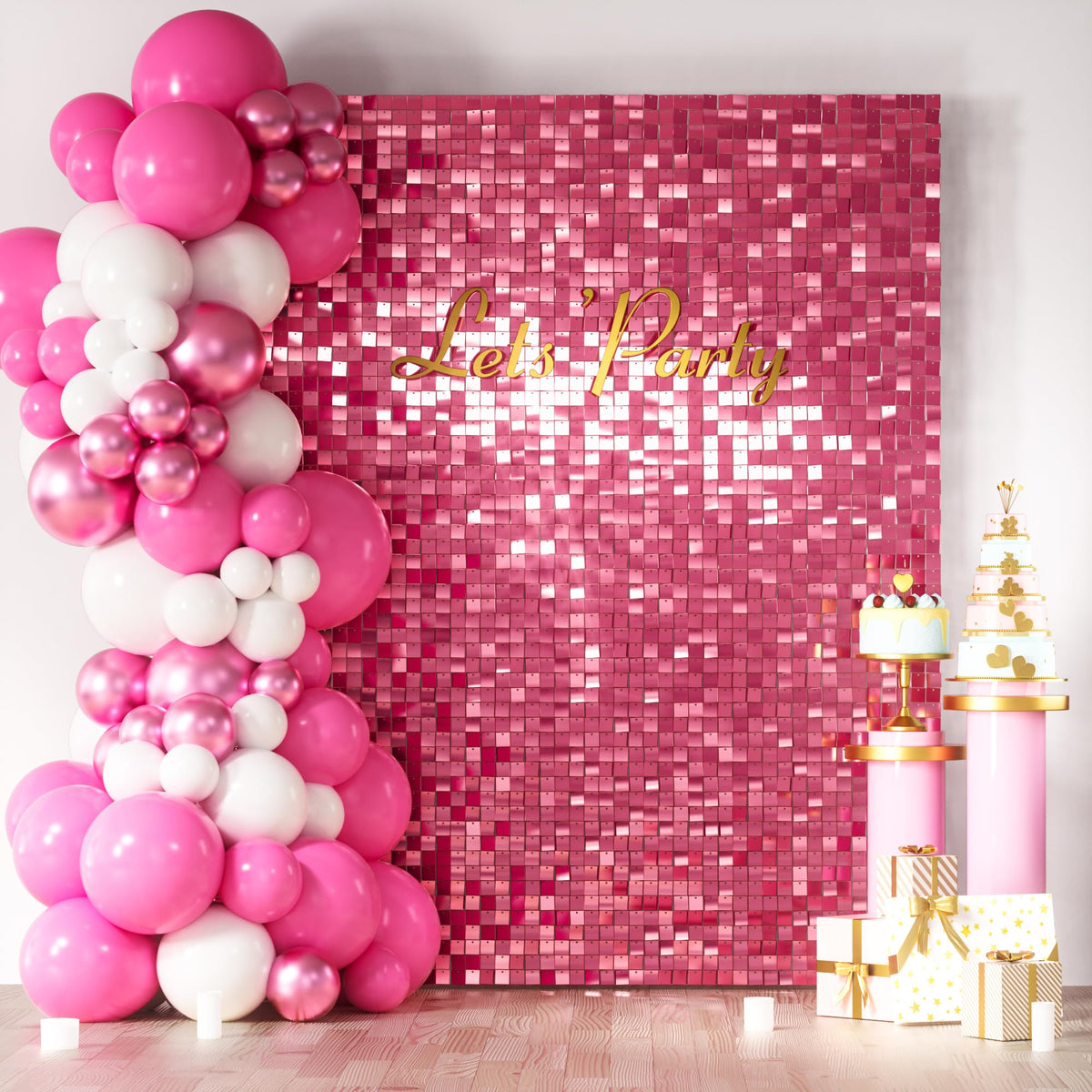Square Sequin Shimmer Wall Backdrop for Party Photo Decor