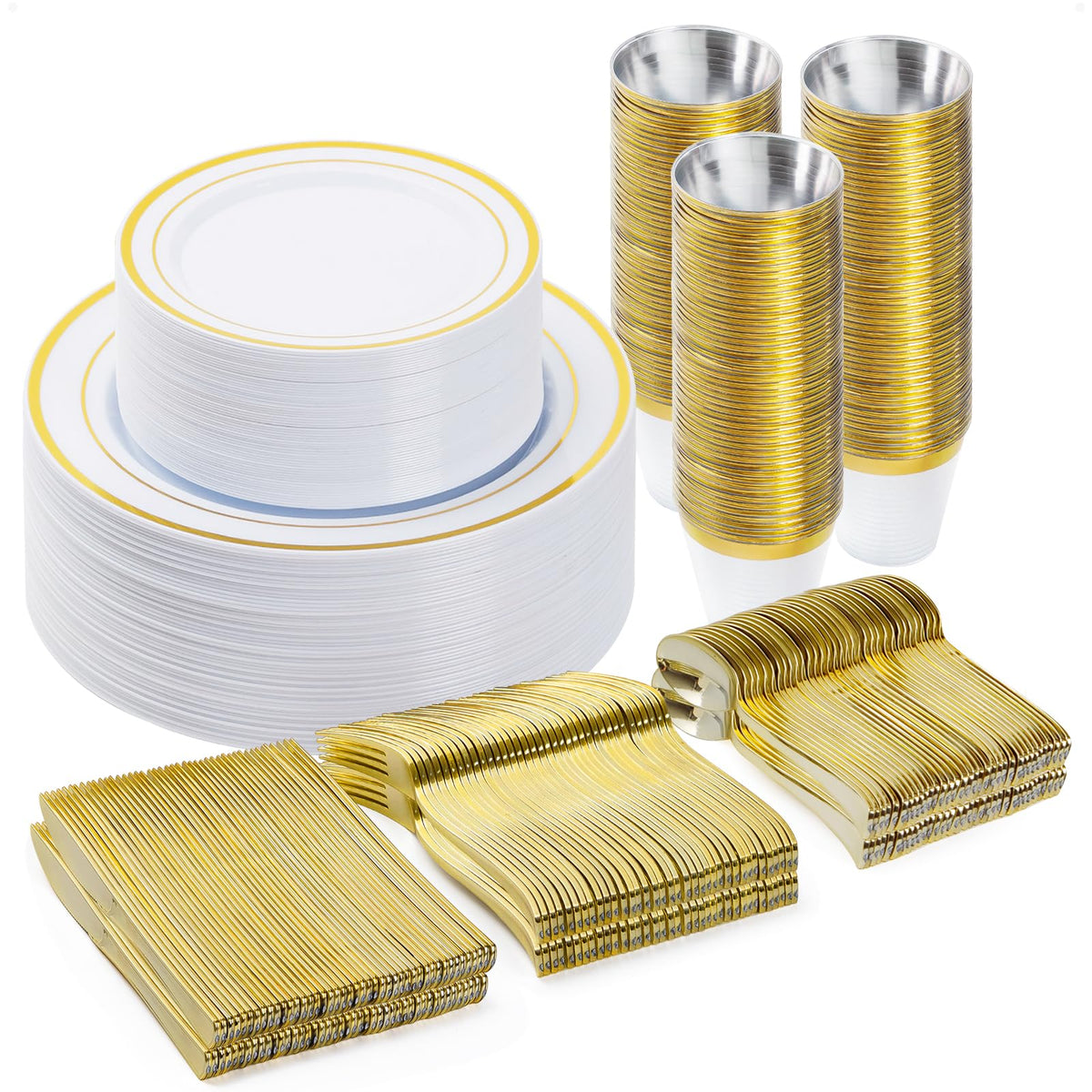 Disposable Dinnerware Set for Parties Weddings and Events