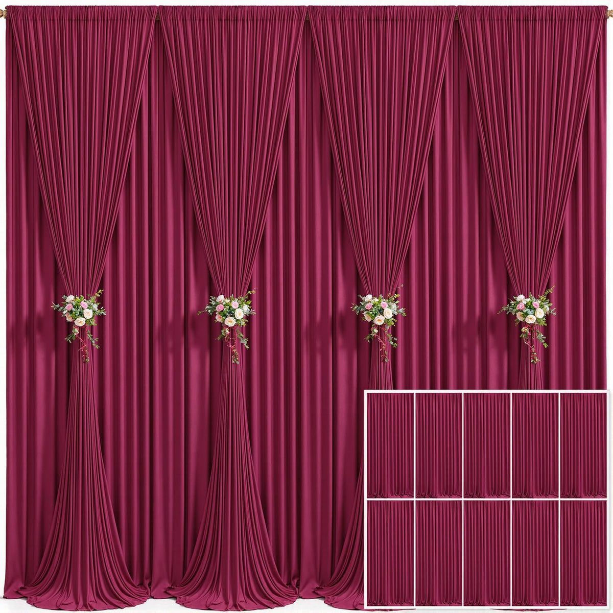 Wrinkle Free Backdrop Curtain for Wedding and Party Decor