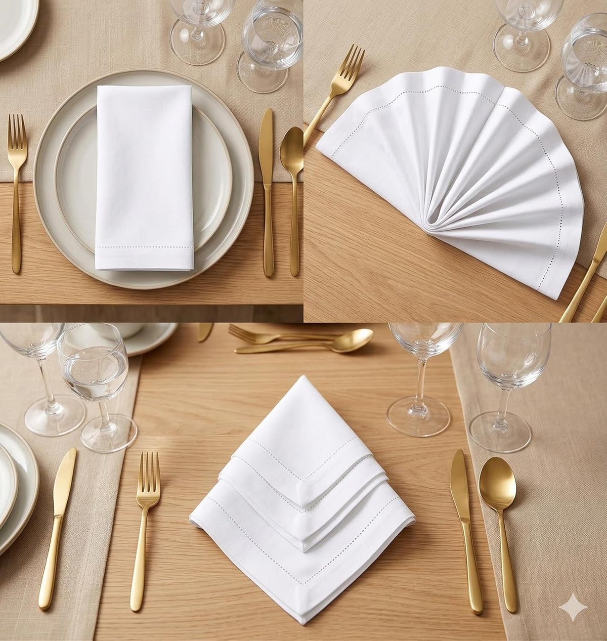 Cloth Dinner Napkins Set of 4 or 12 for Table Settings