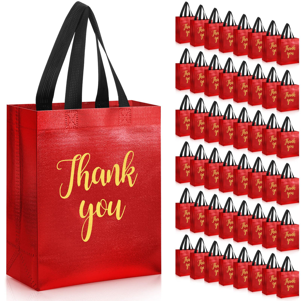 Glossy Thank You Gift Bags with Handles for Party Favors