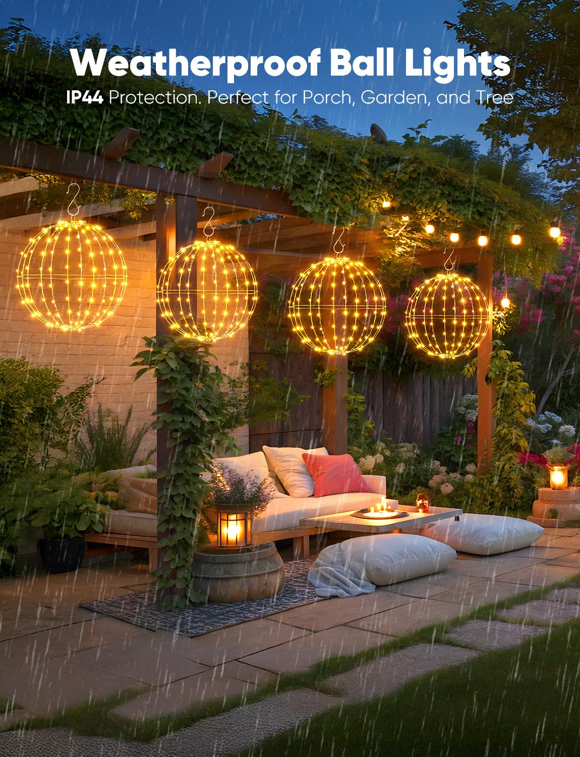 Outdoor Christmas Ball String Lights for Holiday Decorations