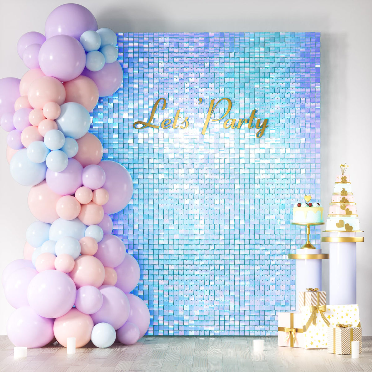 Square Sequin Shimmer Wall Backdrop for Party Photo Decor