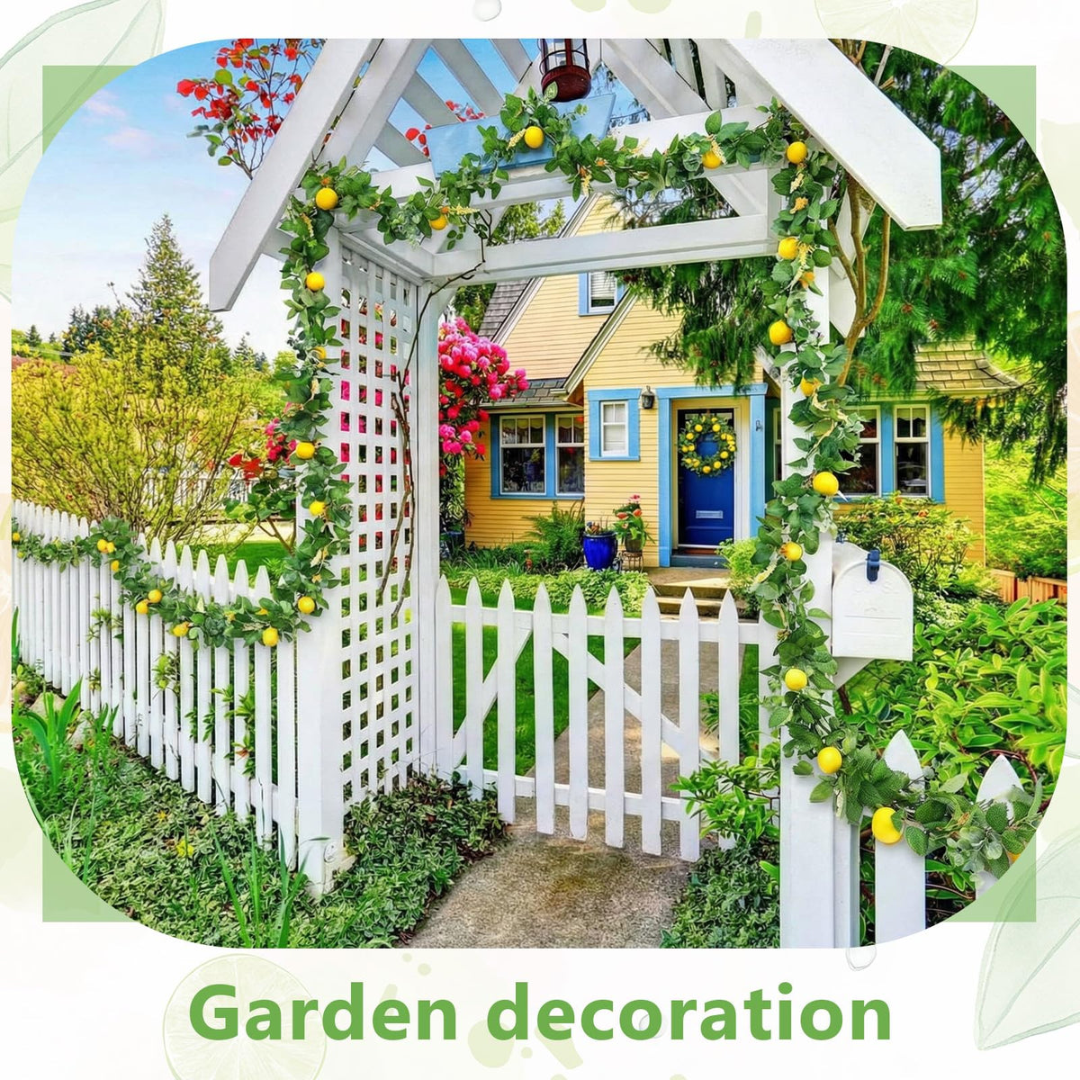 Artificial Lemon Garland 5.74 Feet for Party and Home Decor