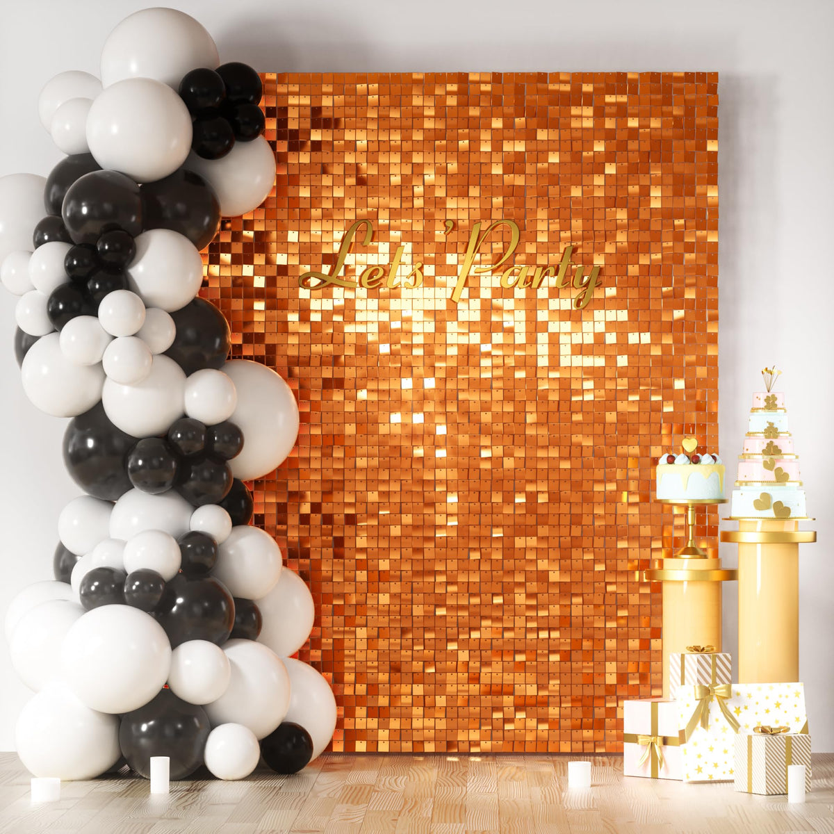 Square Sequin Shimmer Wall Backdrop for Party Photo Decor