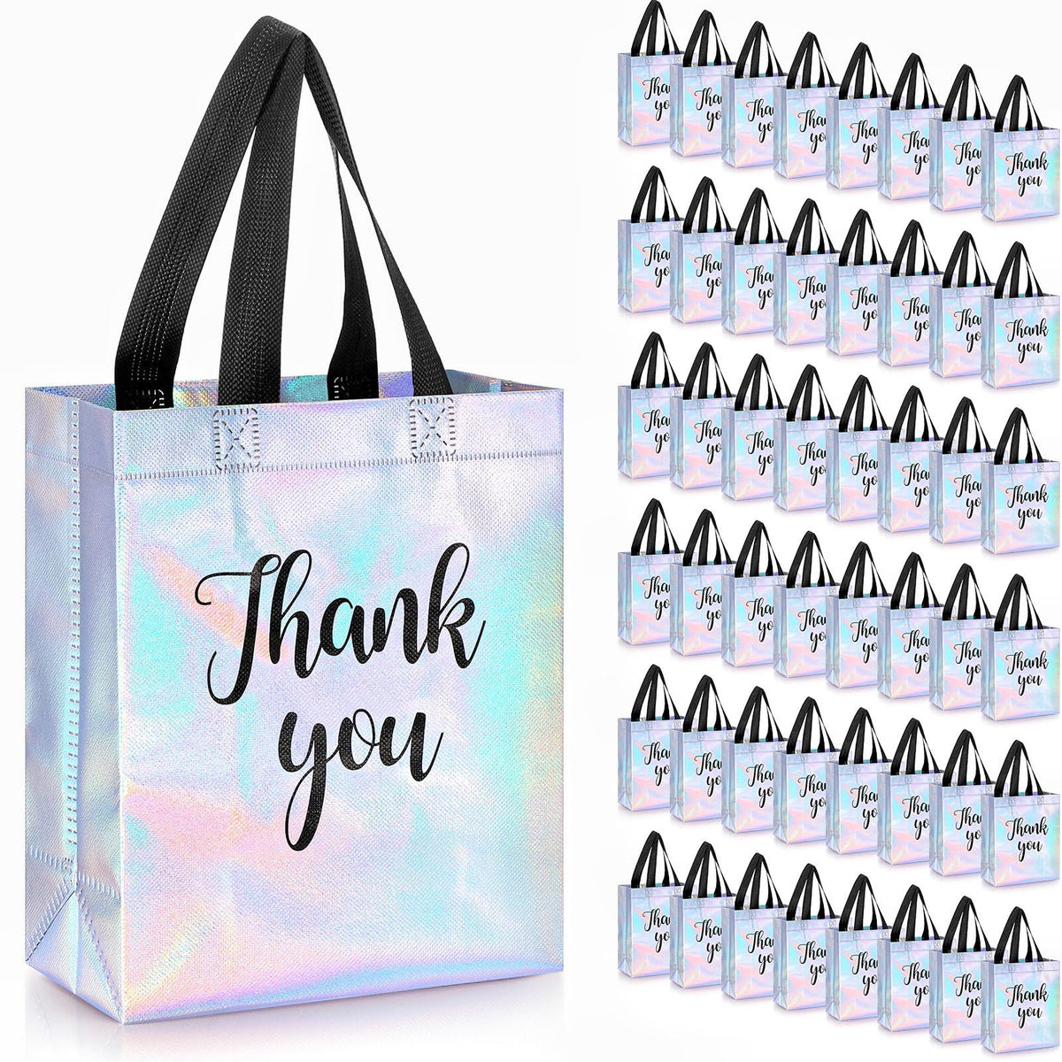Glossy Thank You Gift Bags with Handles for Party Favors