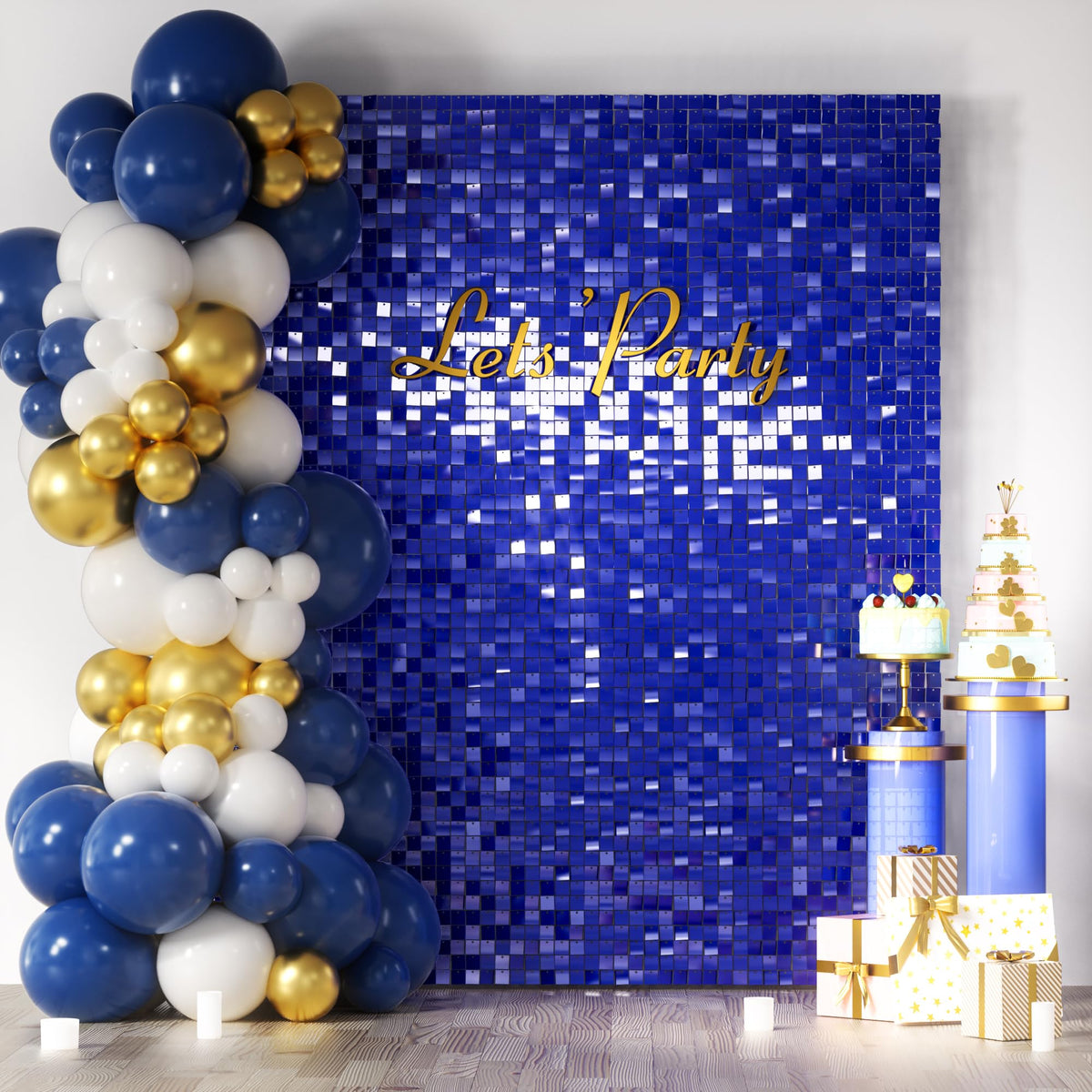 Square Sequin Shimmer Wall Backdrop for Party Photo Decor