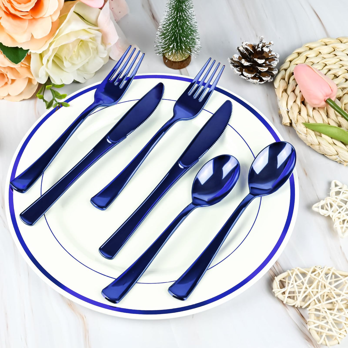 Pre Rolled Plastic Silverware Set for Parties and Events