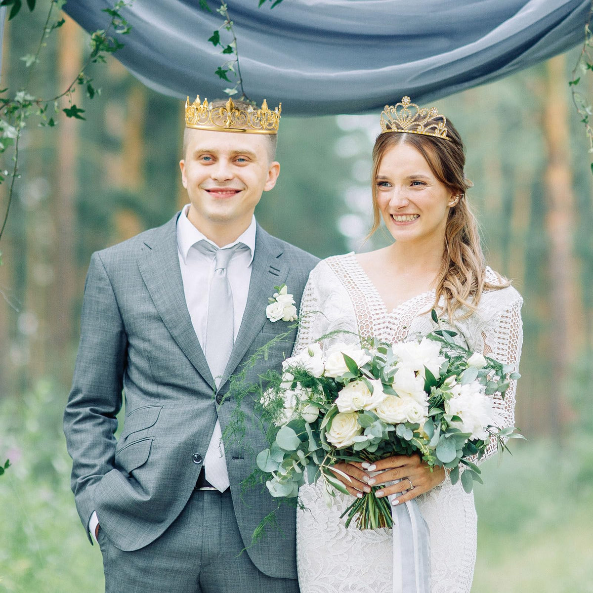 King and Queen Crown Set for Adult Halloween Cosplay Parties