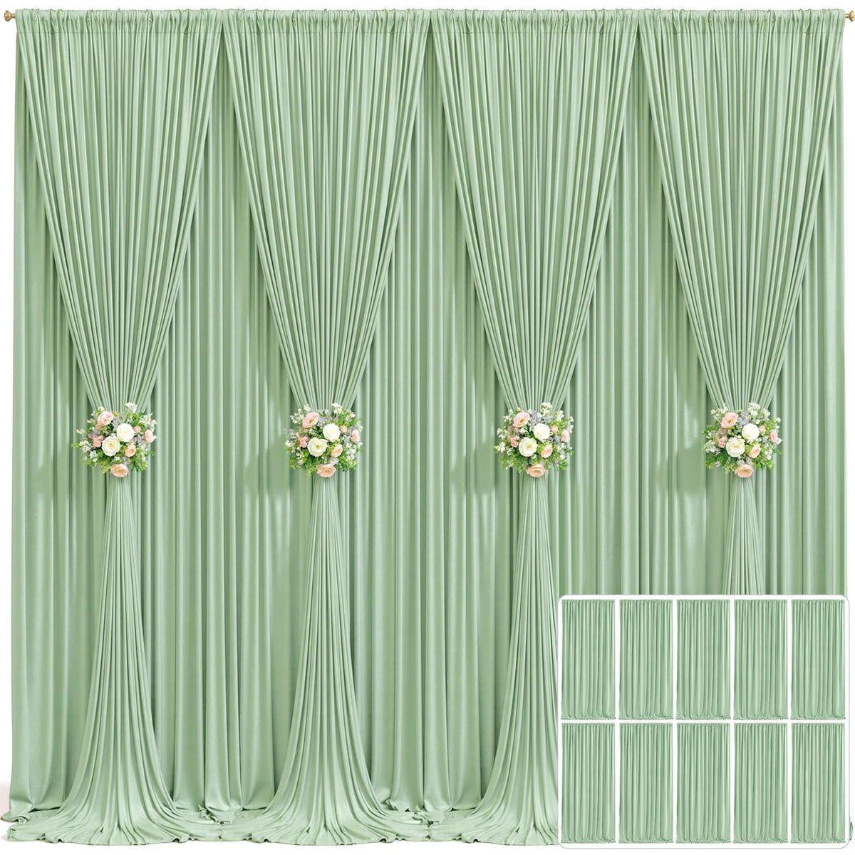 Wrinkle Free Backdrop Curtain for Wedding and Party Decor