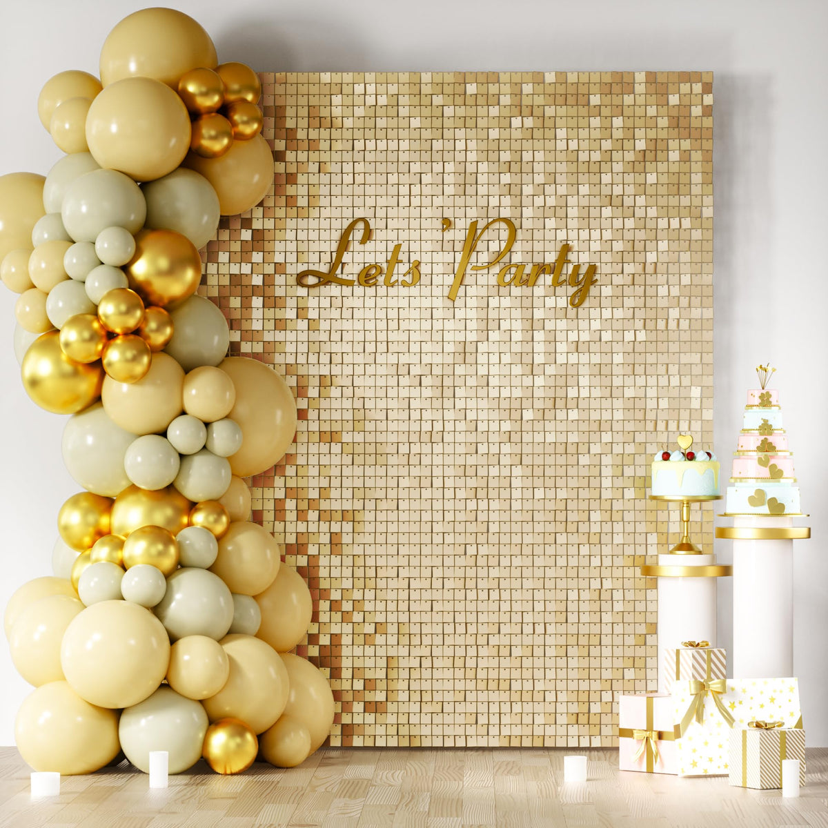 Square Sequin Shimmer Wall Backdrop for Party Photo Decor