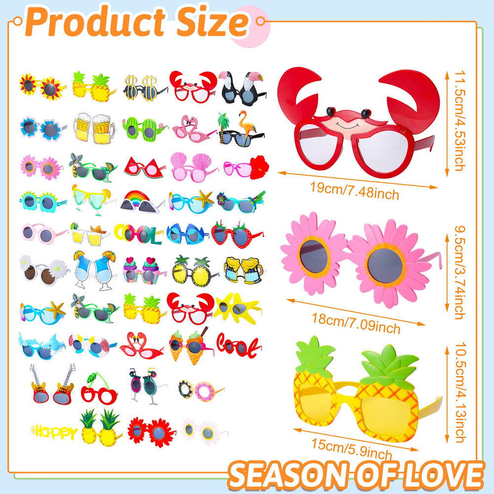 Funny Hawaiian Party Sunglasses 48 Pairs for Luau Favors