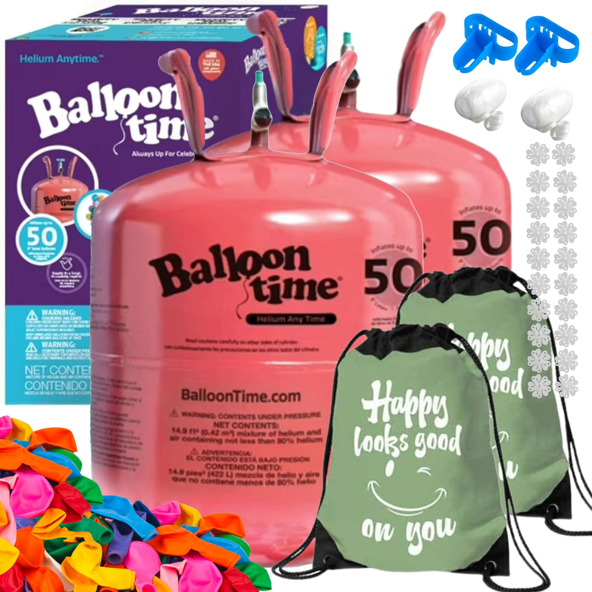 Disposable Helium Tank Kit for 50 Latex Balloons