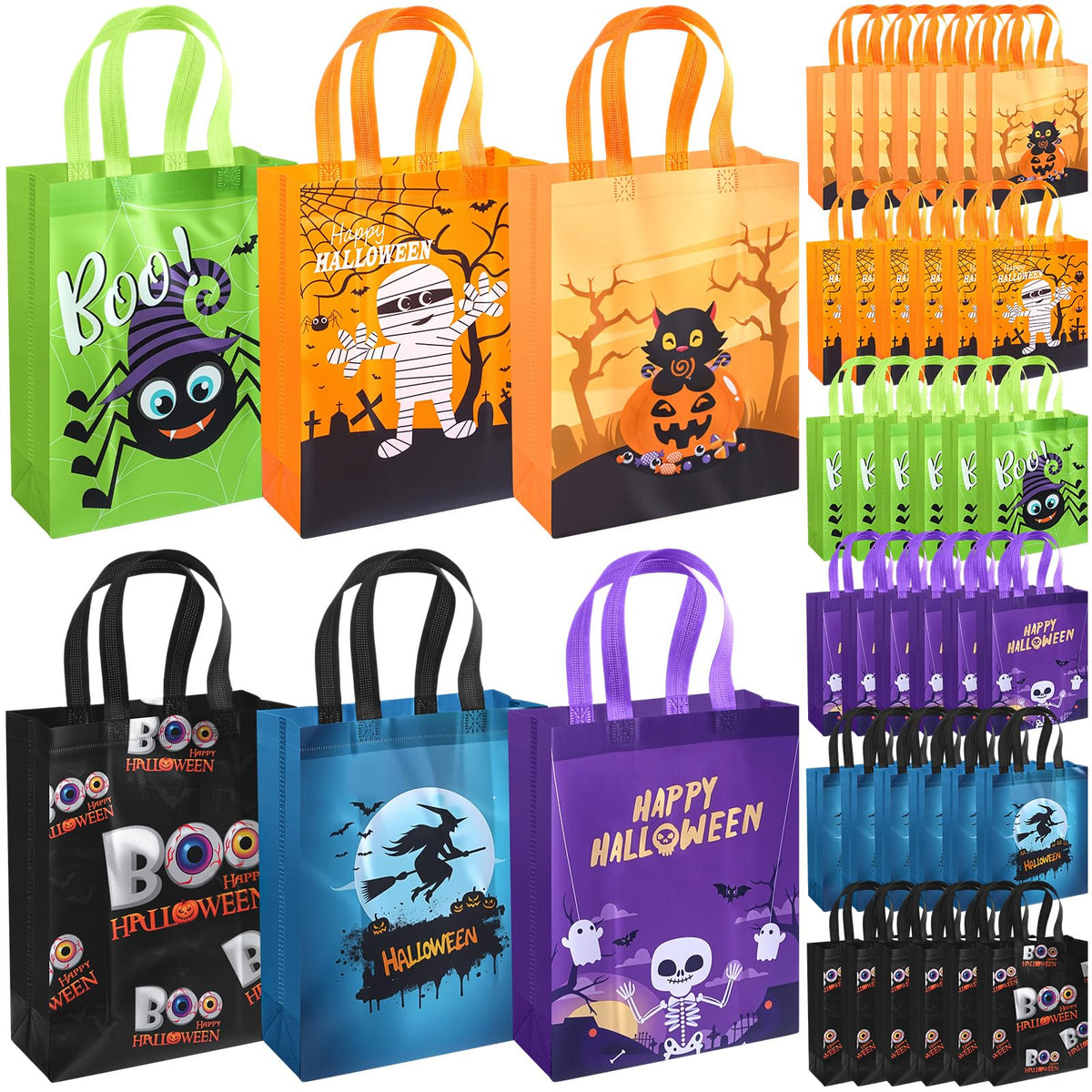 Reusable Non Woven Gift Tote Bags 60 Pack with Handles