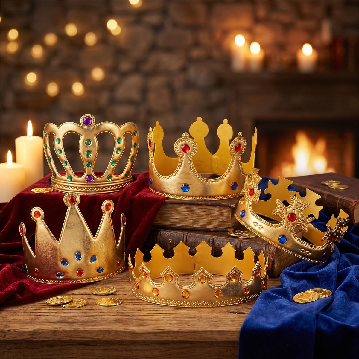 Faux Leather King Crown for Cosplay Costume and Parties