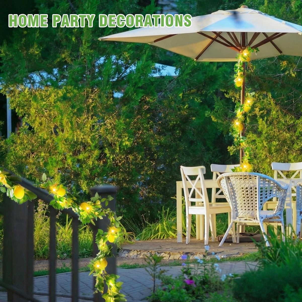 Artificial Lemon Garland 5.74 Feet for Party and Home Decor
