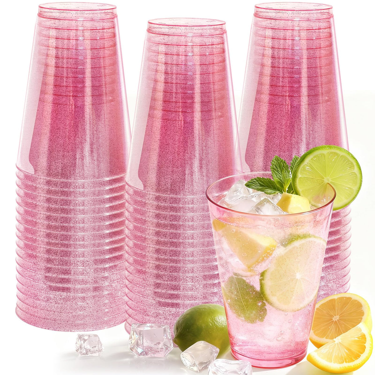 Clear Disposable Plastic Cups 12 oz for Parties and Events