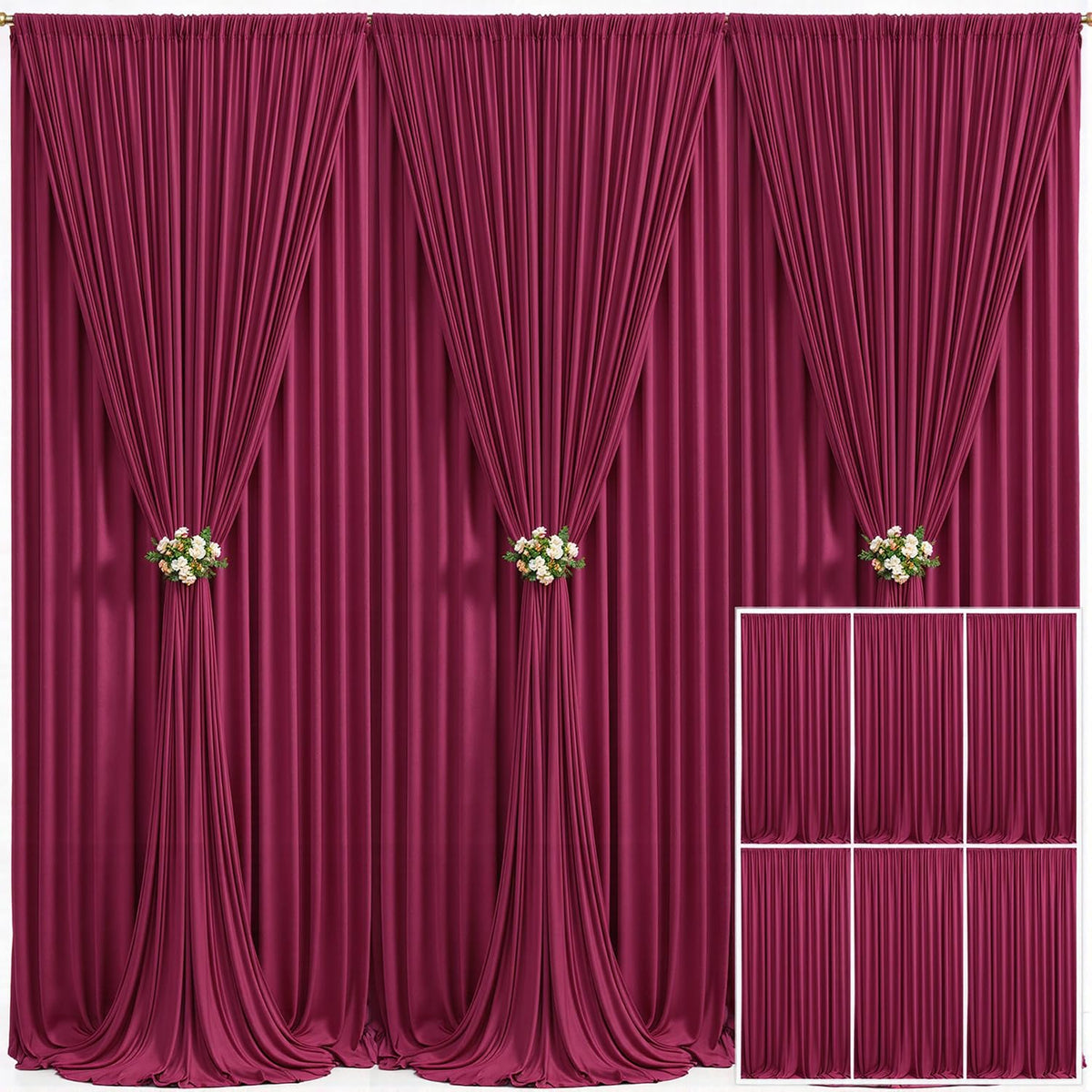 Wrinkle Free Backdrop Curtain for Wedding and Party Decor